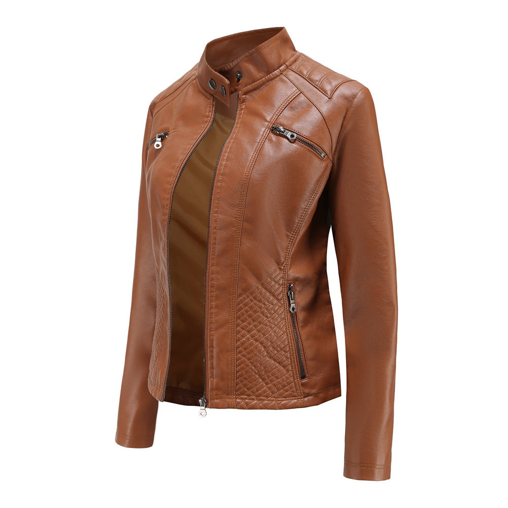 Slim Fit Faux Leather Moto Jacket