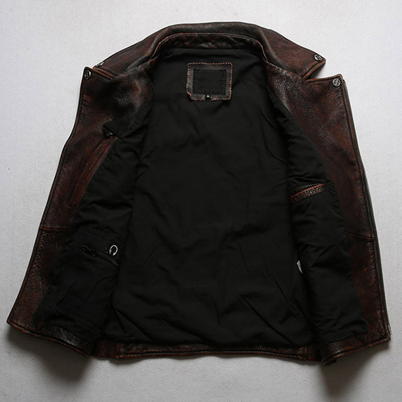 Steampunk Zip Up Leather Vest Sleeveless Biker Jacket