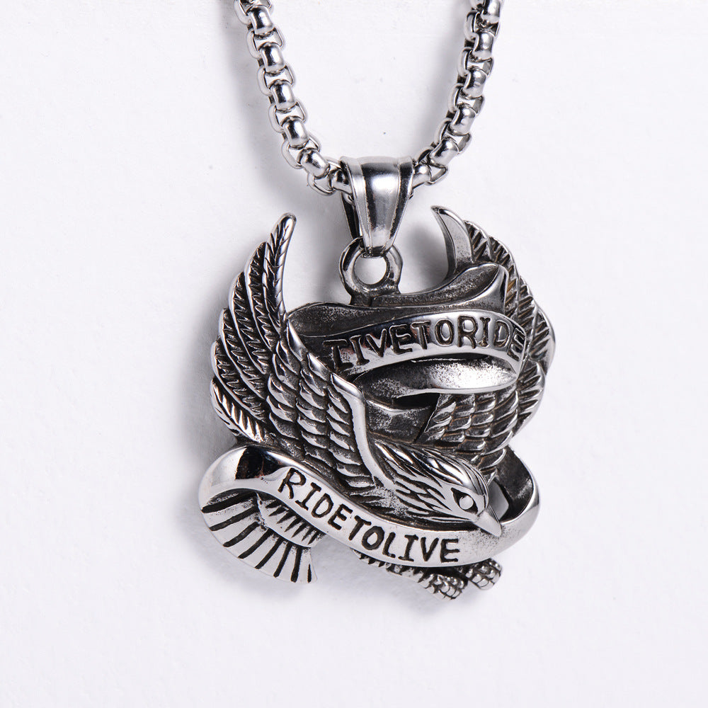 Live To Ride Eagle Pendant