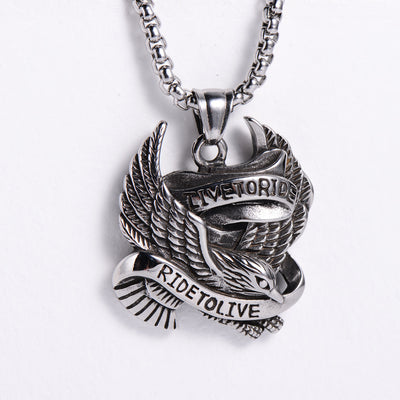 Live To Ride Eagle Pendant