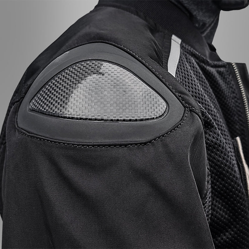 Summer Mesh Bomber Moto Jacket With Armor