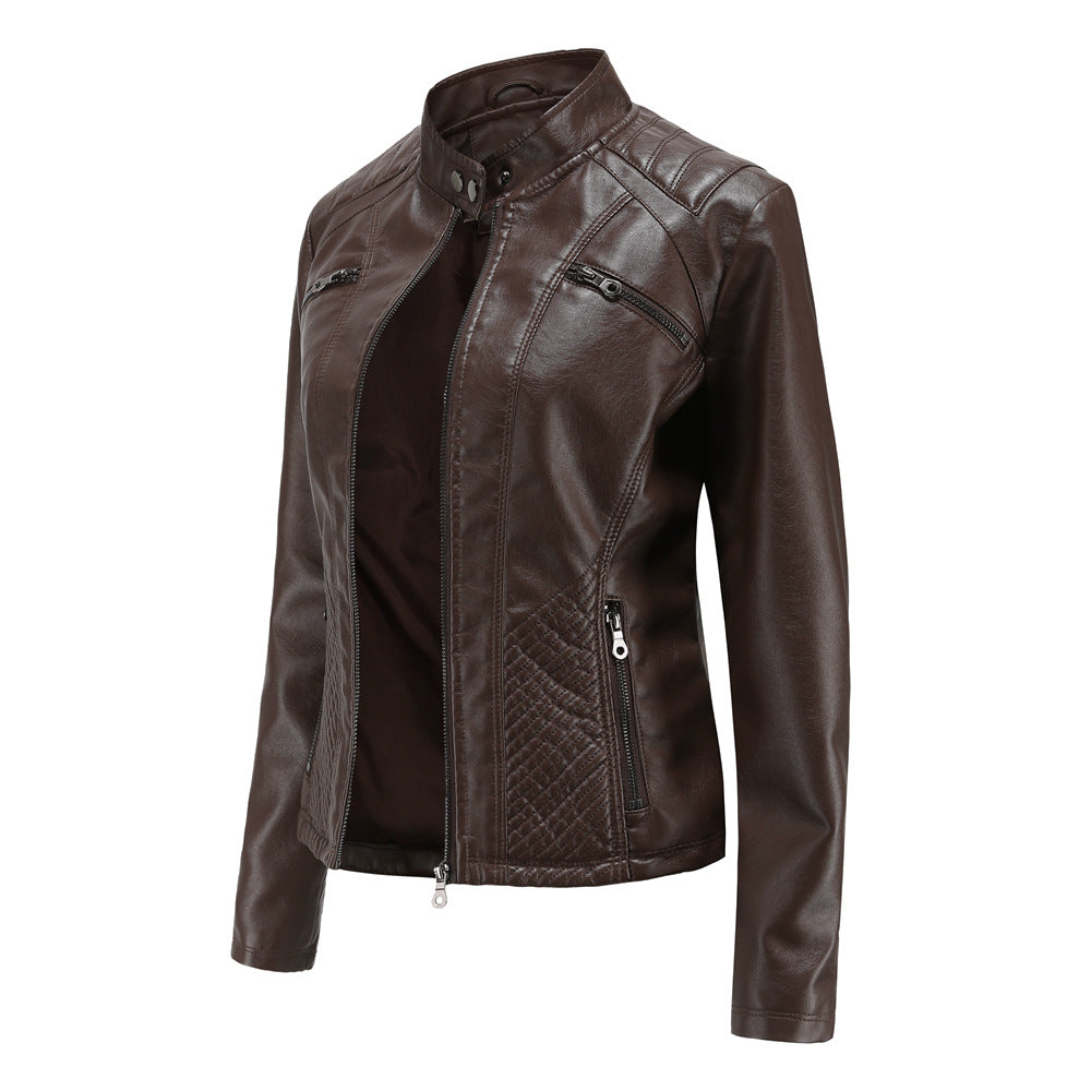 Slim Fit Faux Leather Moto Jacket