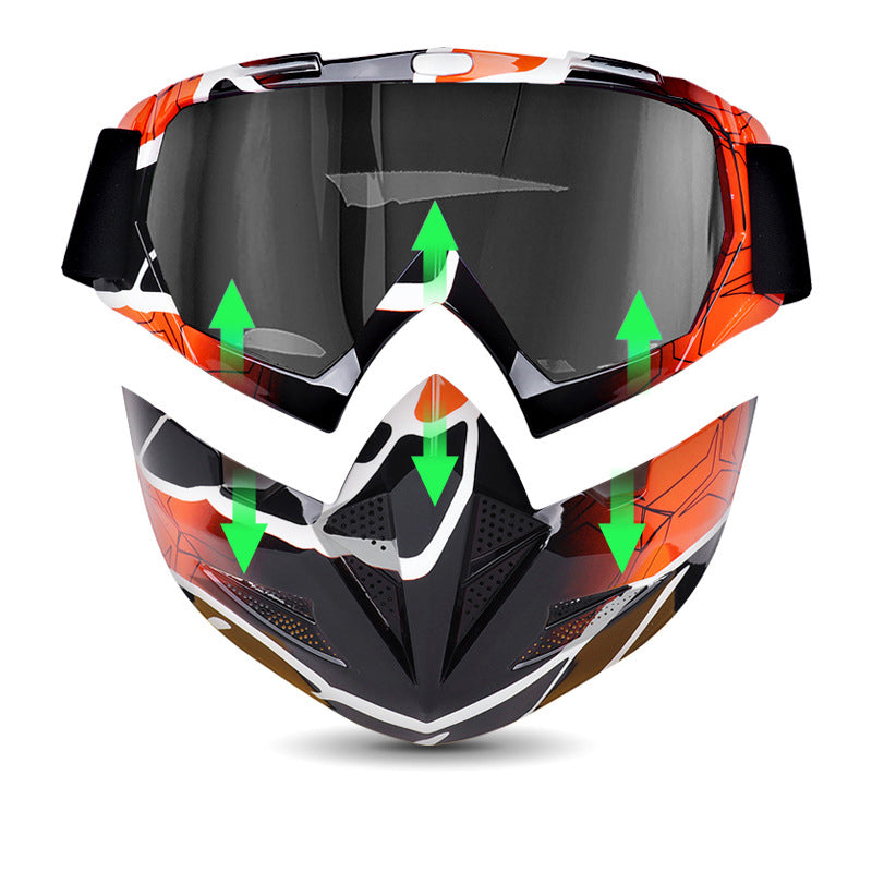 Motorcycle Goggles with Cool Detachable Face Shield