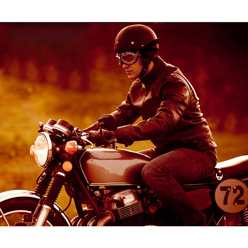 Retro Half Face Motorcycle Helmet with Goggles – Biker Forward
